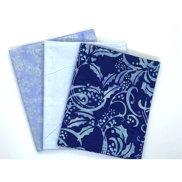 Three Batik Fat Quarters 351C Blue Turquoise Tones